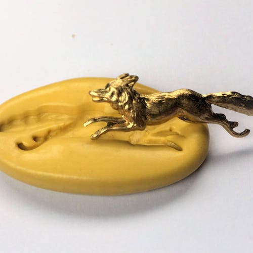 Running fox flexible silicone rubber mold for crafts
