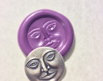 Moon face moldmold- flexible silicone push mold / craft/ dessert/ mini food / soap mold/ resin/jewelry and more....