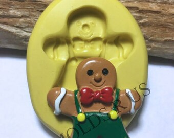 Christmas Gingerbread man flexible silicone mold / mould