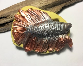 Moule de poisson siamois- moule flexible de poussée de silicone / métier / dessert / mini nourriture / moule de savon / résine/bijoux et plus.