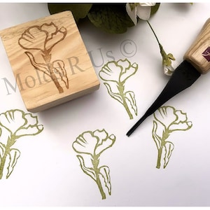 Botanical Flower Rubber Stamp