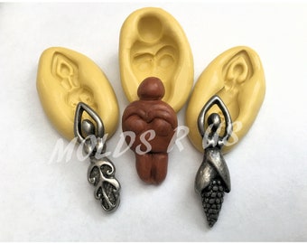 Spiral Goddess set of 3 molds flexible silicone mold/ fondant/ cake decoration
