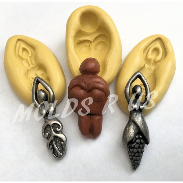 Spiral Goddess set of 3 molds flexible silicone mold/ fondant/ cake decoration