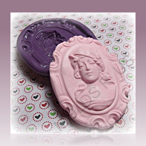 Grote Victoriaanse cameo instelling vrouw flexibele siliconen schimmel / mould