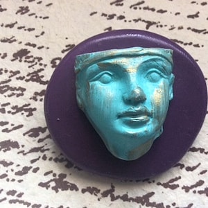 Art deco  Egyptian face flexible silicone mold/ fondant/ cake decoration