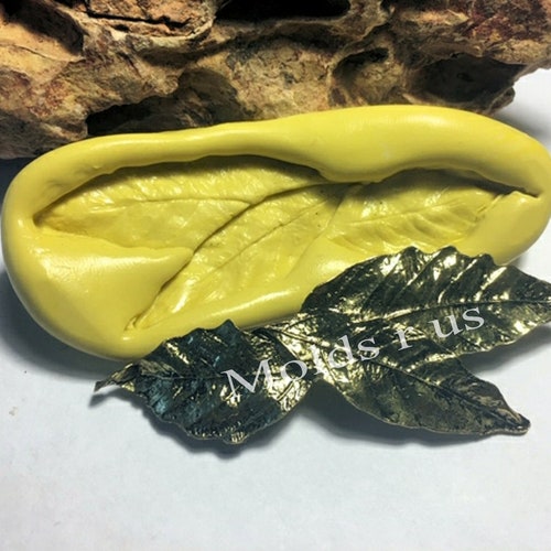 Leaf Set Flexible Silicone Mold Fondant Wax Clay Resin Etsy