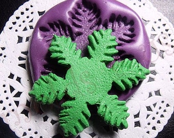 Large Snowflake Flexible silicone push mold- fondant, wax, miniature foods, decoden, clay, resin, sweets, pmc