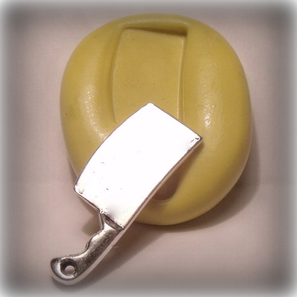 Small meat cleaver mold - flexible silicone push mold / craft/ dessert/ mini food / soap mold/ resin/jewelry and more.