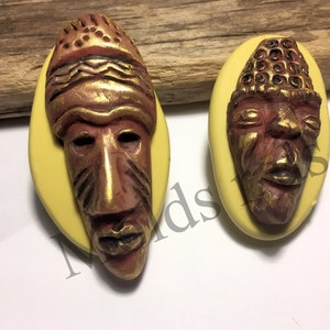 Africa Masks art face art deco flexible silicone mold set