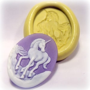Cameo unicorn mal / schimmel - flexibele siliconen push mold / ambacht / dessert / mini voedsel / zeep schimmel / hars/sieraden en meer...