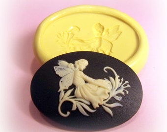 Fairy in garden flexible silicone mold /mould