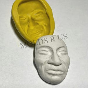 Face mold Flexible silicone push mold- fondant, wax, miniature foods, decoden, clay, resin, sweets, pmc