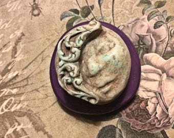 Moon face art nuveu flexible silicone mold/ fondant/ cake decoration