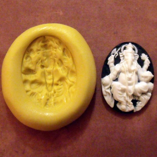 Ganesha: Lord of Success- flexible silicone mold /mini food/ jewelry/  resin/ wax and more....