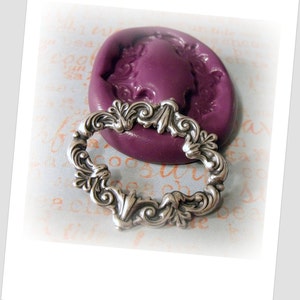 Oval Floral Frame flexible silicone mold / mould
