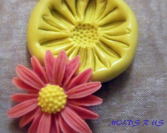 kawaii daisy flower- flexible silicone push mold / craft/ dessert/ mini food /  resin/jewelry and more.