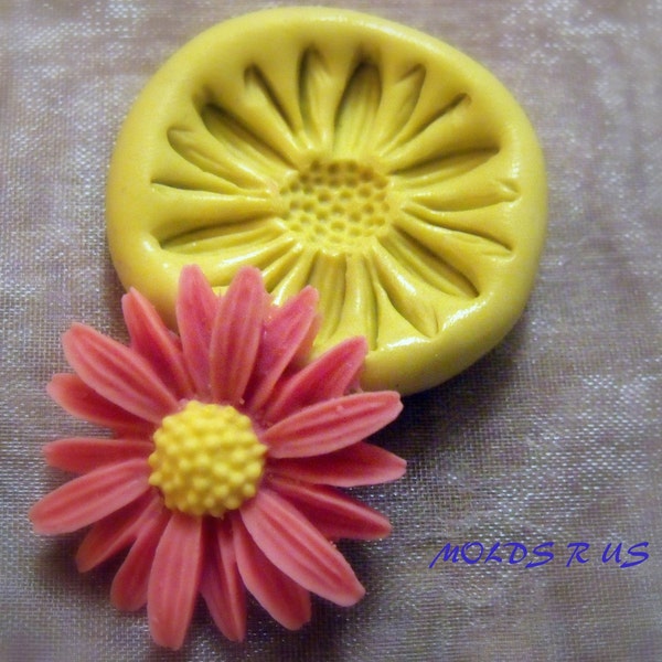 kawaii daisy flower- flexible silicone push mold / craft/ dessert/ mini food /  resin/jewelry and more.