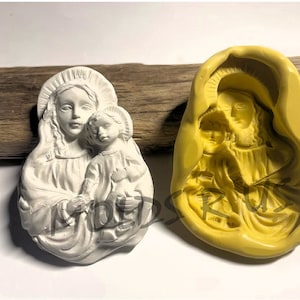 Silicone mold Mother Mary with child flexible silicone mold / mould