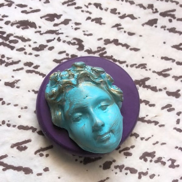 Art deco face flexible silicone mold/ fondant/ cake decoration