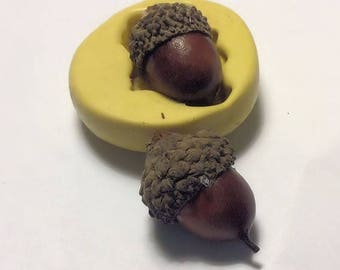 Acorn  Flexible silicone mold- fondant, wax, clay, resin, sweets, Chocolate and more