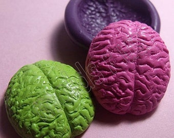 Human Brain Flexible silicone push mold- fondant, wax, miniature foods, decoden, clay, resin, sweets, pmc