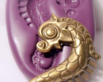 large seahorse mould- flexible silicone push mold / craft/ dessert/ mini food / resin/jewelry and more.