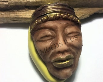 African face altered art face art deco flexible silicone mold