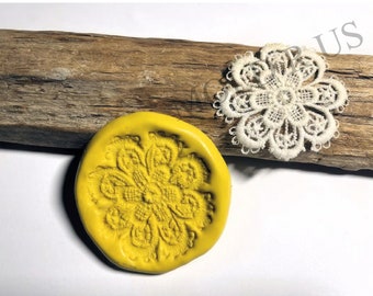 Lace silicone flower mold - flexible silicone push mold / craft/ dessert/ mini food / resin/jewelry and more...