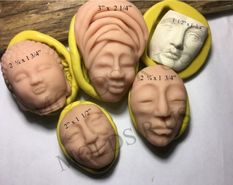 Face altered art face art deco set flexible silicone mold