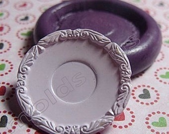 Fancy Victorian Plate silicone push mold- fondant, wax, miniature foods, decoden, clay, resin, sweets, pmc