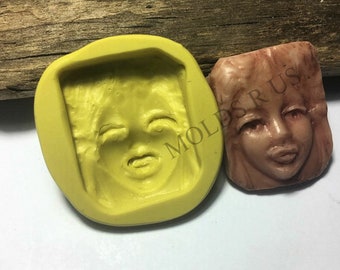 Goddess face altered art face art deco flexible silicone mold