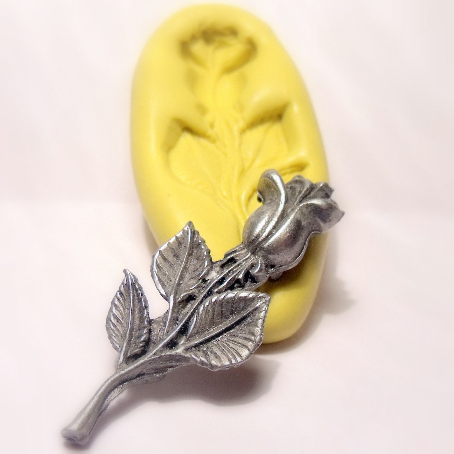 Long stem rose mold flexible silicone push mold / craft/ Etsy