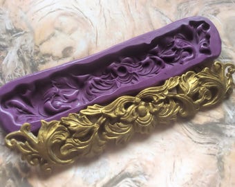 Flourish cake border mold  flexible silicone mold/ fondant/ cake decoration