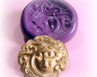 Young goddess face flexible silicone mold / mould