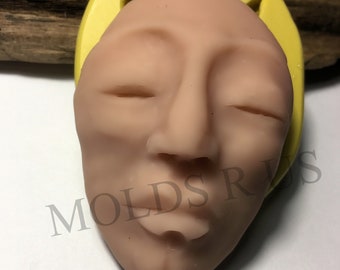 Face altered art face art deco flexible silicone mold