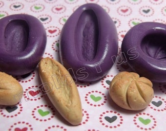 Kawaii bread set flexible silicone mold / mould