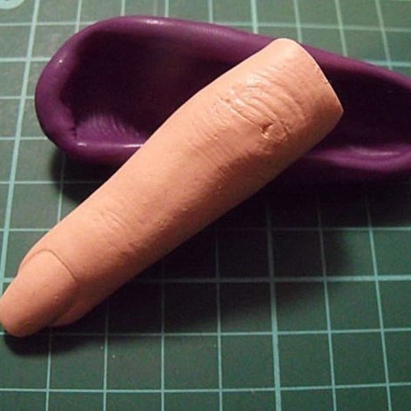 Finger Flexible silicone push mold- fondant, wax, miniature foods, decoden, clay, resin, sweets, pmc