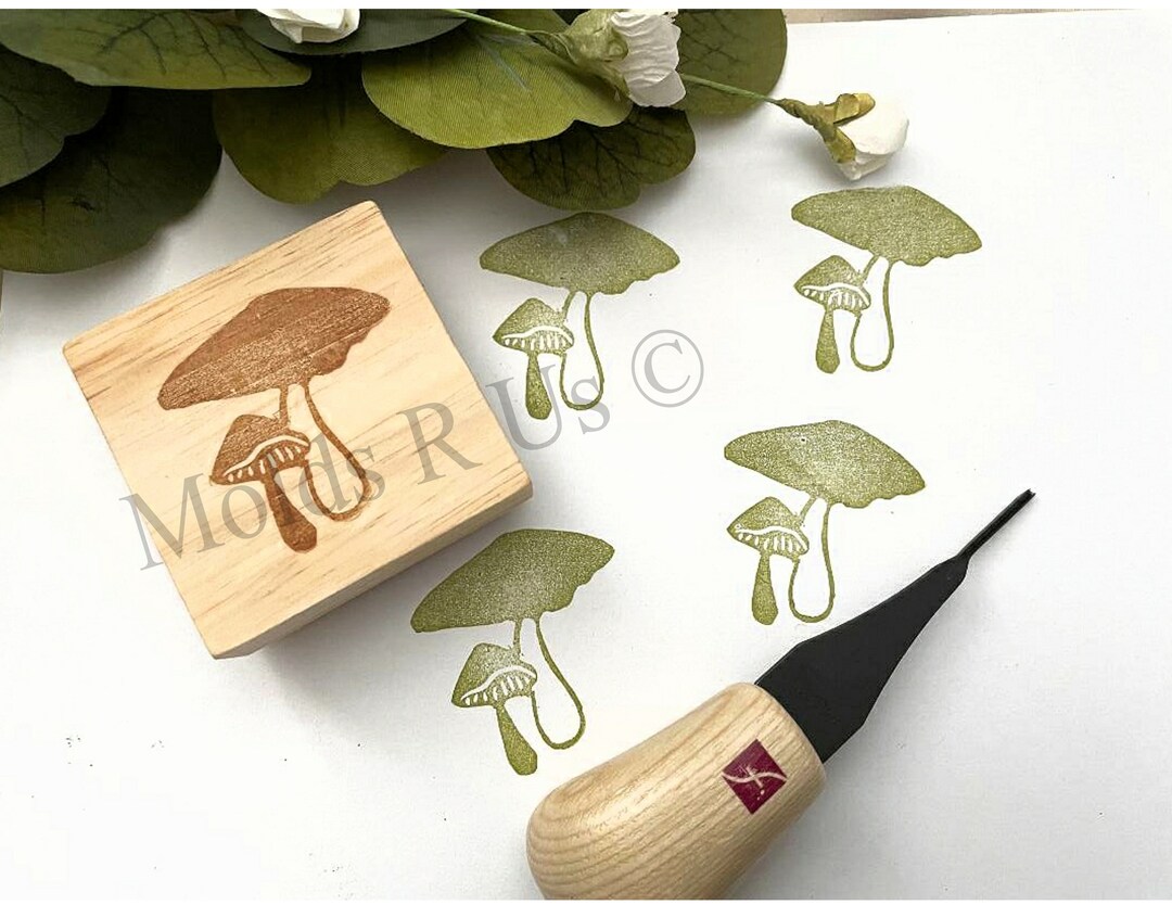 Mushrooms Rubber Stamp - Etsy