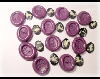 SALE... WAS.. 34.99 ..Now... 24.00 Zodiac Signs Cameo Full set- flexible silicone push mold