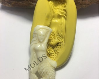 Mermaid flexible silicone mold /clay, resin, sweets, pmc,Fondant, wax and more