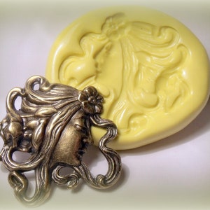 kawaii flower goddess flexible silicone push mold / craft/ dessert/ mini food / soap mold/ resin/jewelry and more..