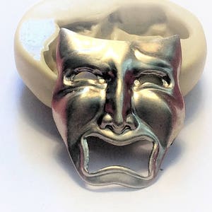 Tragedy Face Theatre mask  flexible silicone mold
