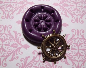 Ships Wheel Flexible silicone push mold- fondant, wax, miniature foods, decoden, clay, resin, sweets, pmc