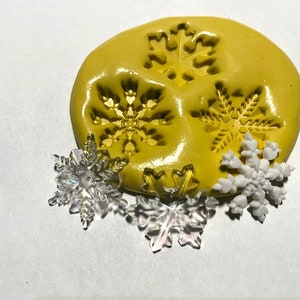 SneeuwvlokkenFlexibele siliconen push-mal-fondant, was, miniatuurvoedsel, decoden, klei, hars, snoep, pmc