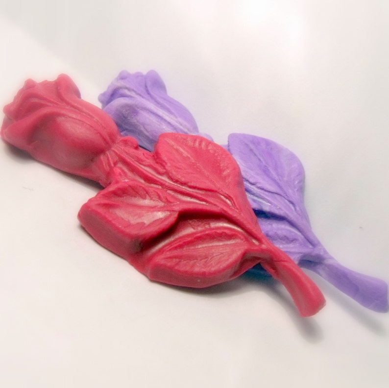 Long stem rose mold flexible silicone push mold / craft/ Etsy