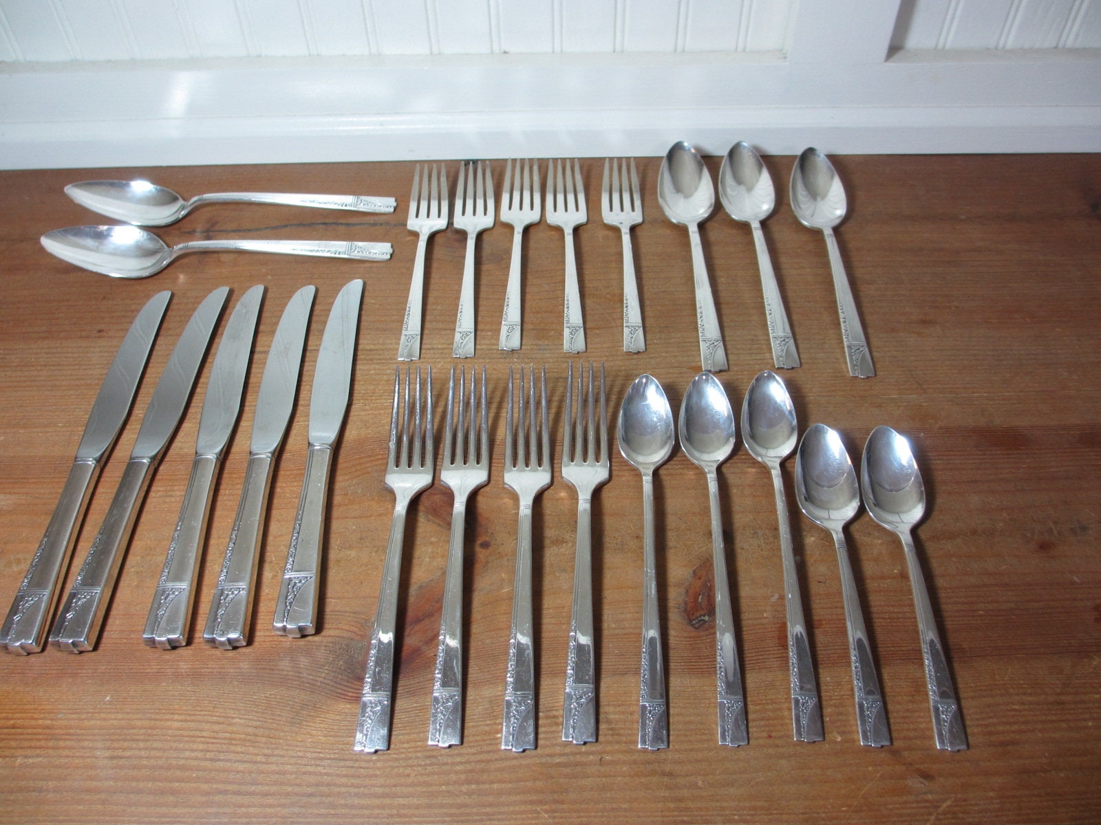 Spoon Earrings 1937 Art Deco Oneida Nobility Plate Caprice Vintage Silverplate