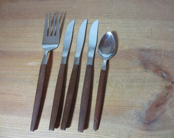 Ekco Eterna Canoe Muffin, Flatware, Mid Century, Danish Modern, Knives Spoon, Meat Fork
