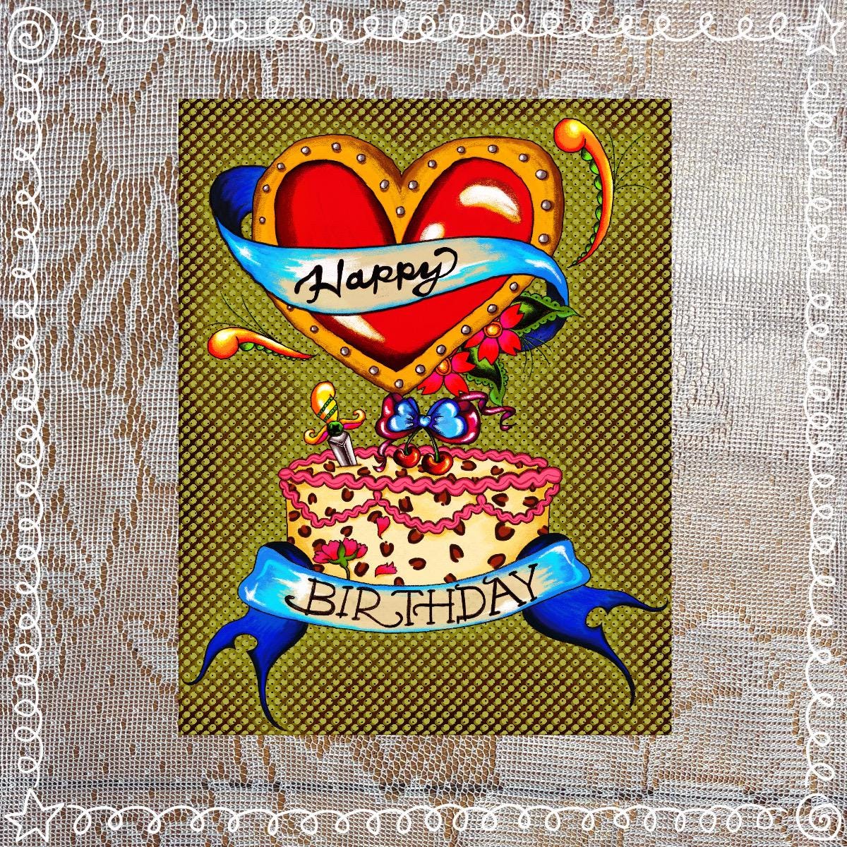 Tattoo Style Birthday Cards - Etsy, image size:1200x1200