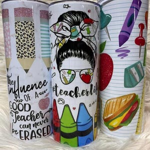 Personalized Teacher Tumbler: Stainless Steel Gift with Straw