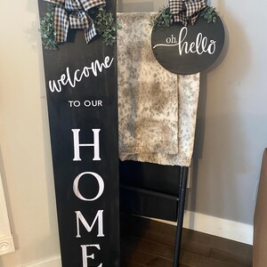 Rustic Welcome Porch Sign & Door Hanger Set: Farmhouse Decor